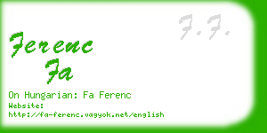 ferenc fa business card